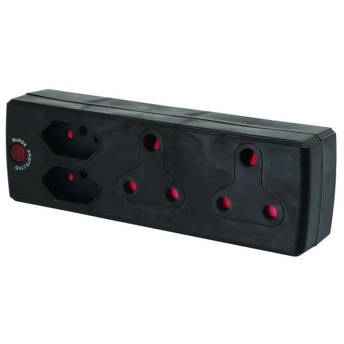 Electricmate Black Surge Plug Adaptor