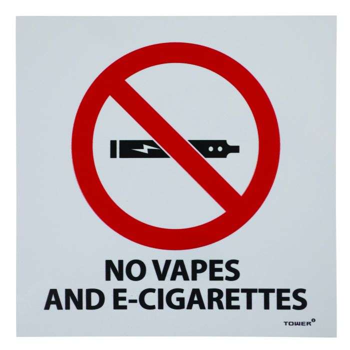 Tower No Vapes And E-Cigarettes Sign 190x190mm