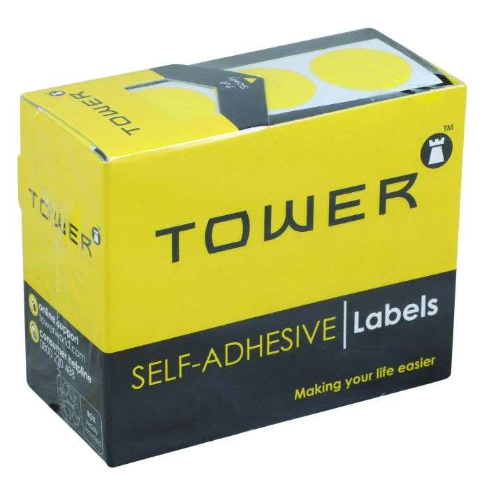 Tower Yellow 19mm Diameter Craft Labels