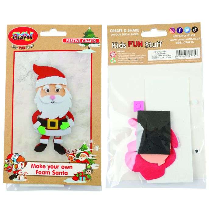 Crazy Craft Make Your Own Foam Santa Kit