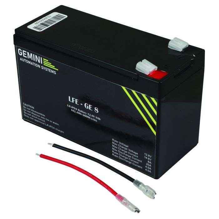 Gemini 12.8V LiFePO4 Gate Motor Battery 8Ah