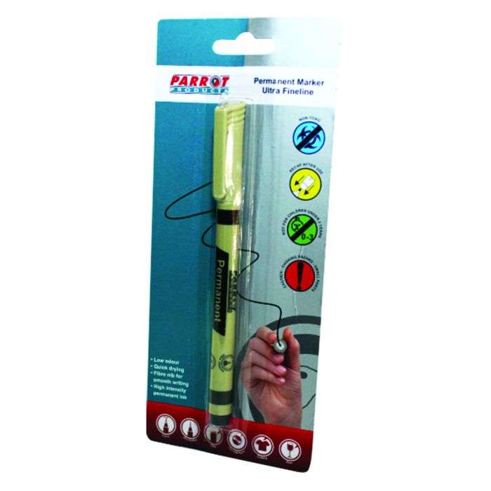 Parrot Black Ultra Fineline Permanent Pen