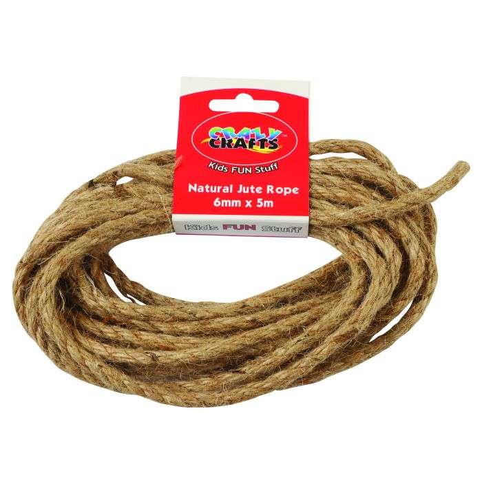 Crazy Crafts Natural Jute Rope 6MMX5M