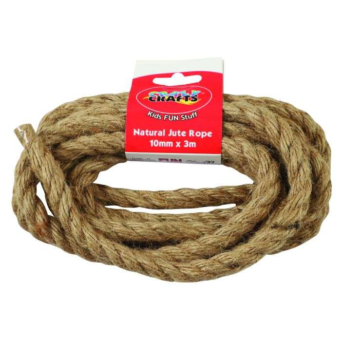 Crazy Crafts Natural Jute Rope 10mmX3m