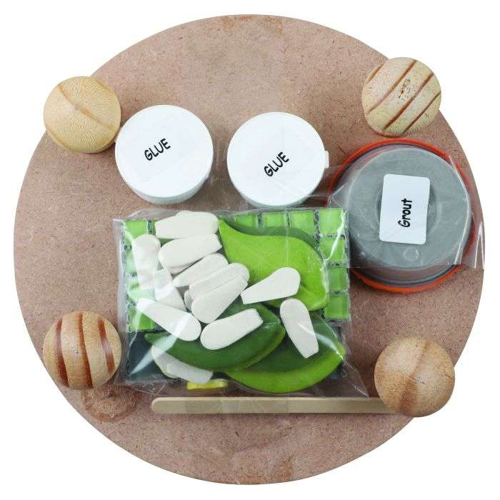 ClayClub Mosaic Tile BotanDAisy Pot Stand Round Clay Kit 22CM