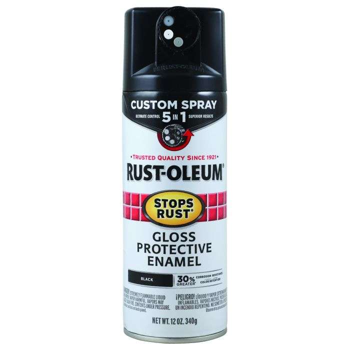 Rust-Oleum Black Spray Paint Stops Rust 5In1 340g Gloss