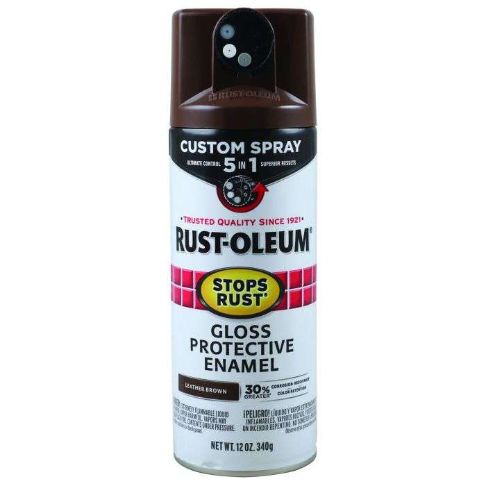 Rust-Oleum Leather Brown Spray Paint Stops Rust 5In1 340g Gloss