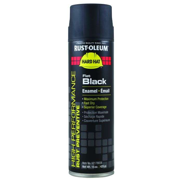 Rust-Oleum Flat Black Spray Paint Hard Hat V2100