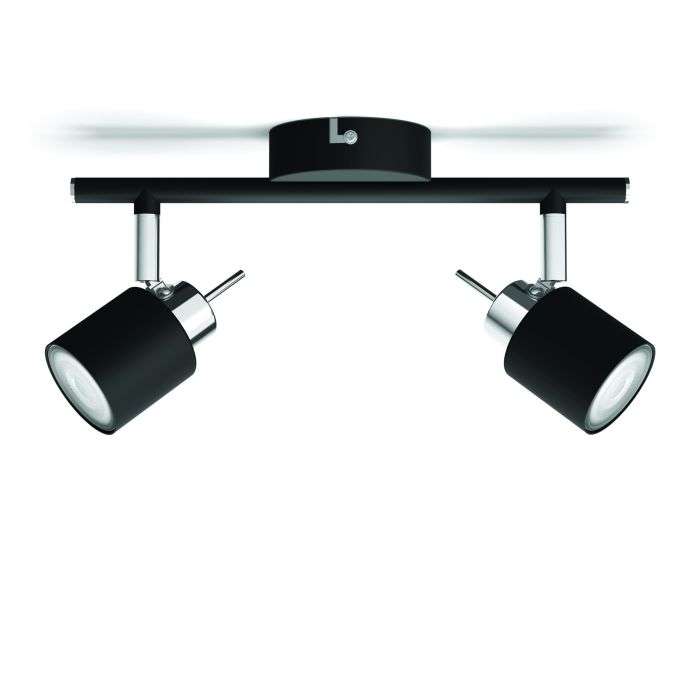 Philips Meranti Bar Black 2 Lights Spotlight