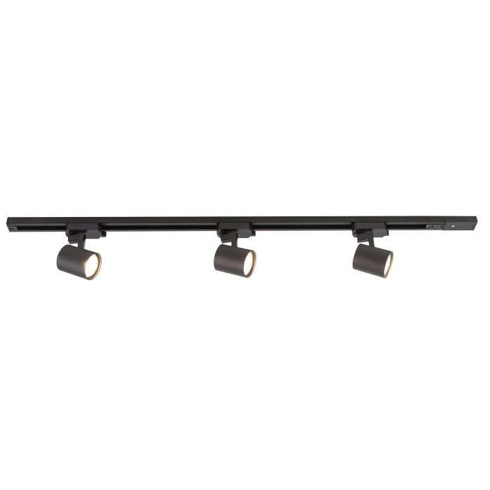 Bright Star Black Aluminum Track Light 3 Light