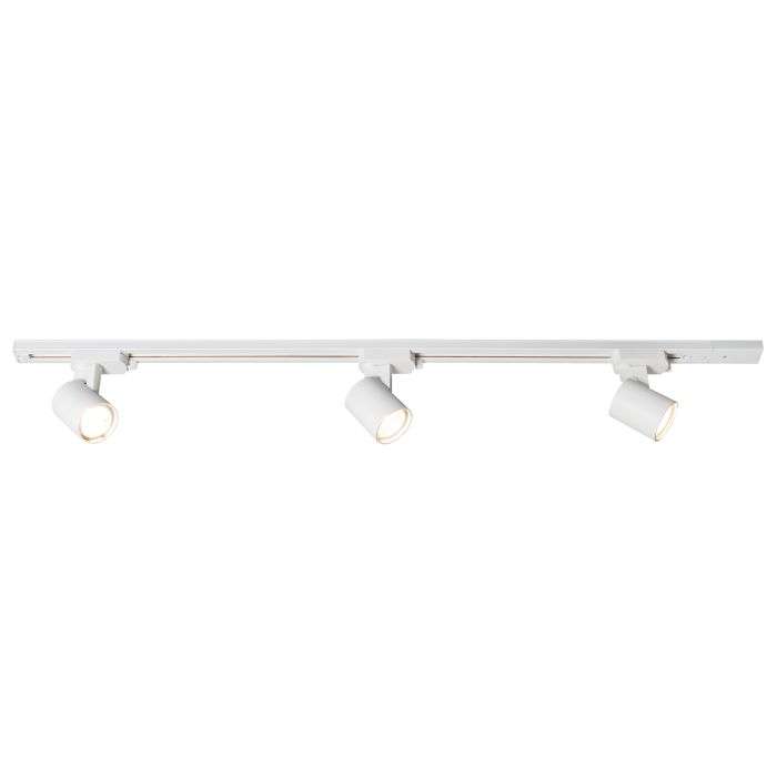 Bright Star White Aluminum Track Light 3 Light