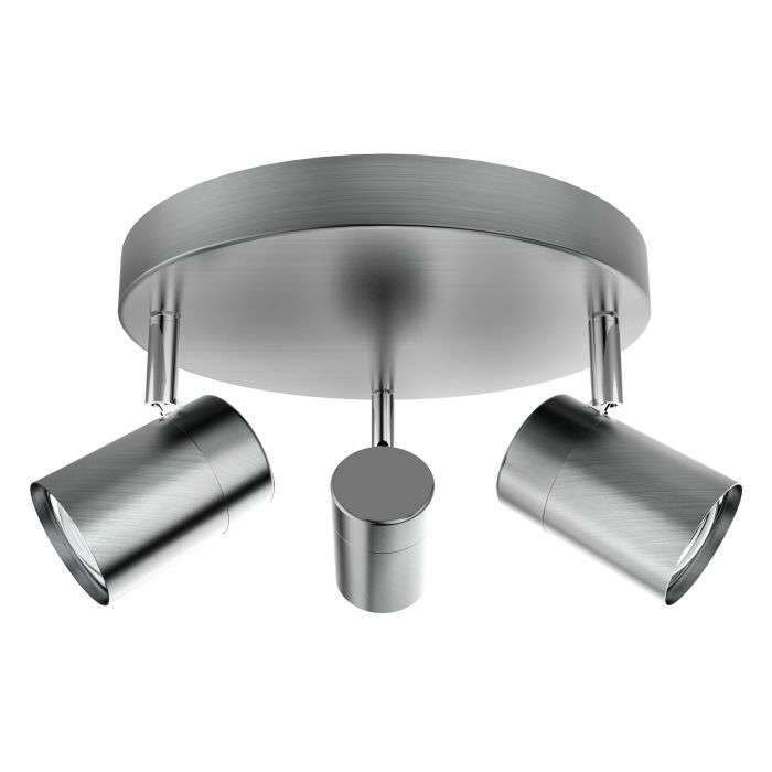 Bright Star Chrome Round Plated 3 Light Spotlight