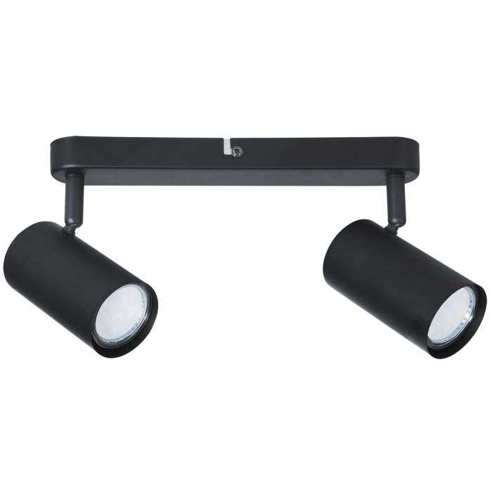 Bright Star Matt Black 2 Light Spotlight