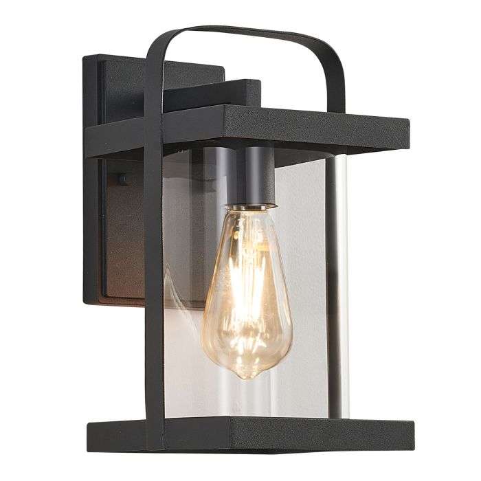 Bright Star Black & Round Glass Lantern Light
