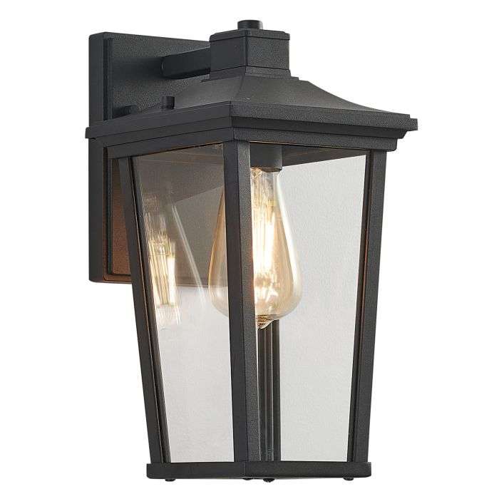 Bright Star Black & Angled Glass Down Facing Lantern Light