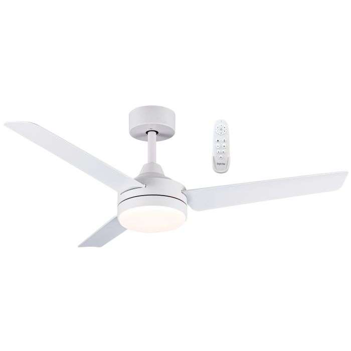 Bright Star White 3 Blade Ceiling Fan With Light 24w LED
