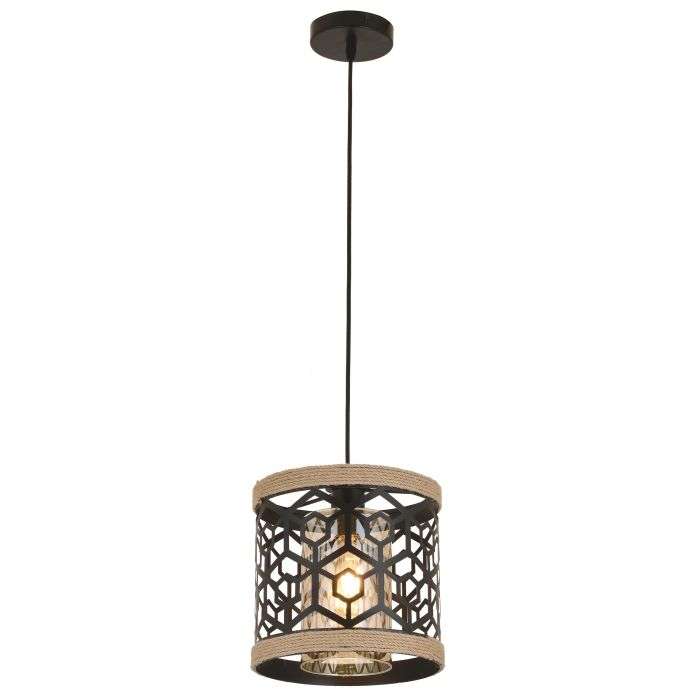 Bright Star Metal & Rope Pendant 250mm