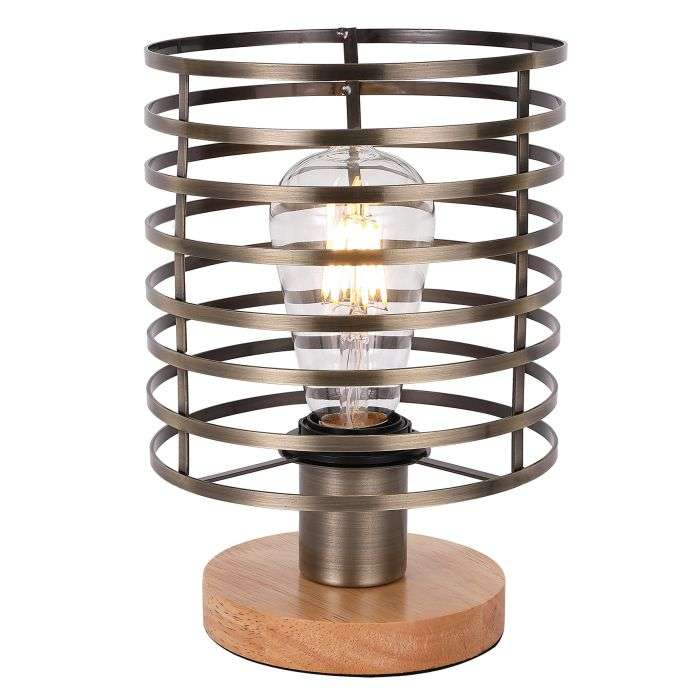 Bright Star Antique Brass & Wood Light Table