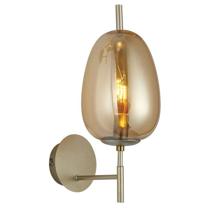 Bright Star Gold & Amber Glass Wall Light