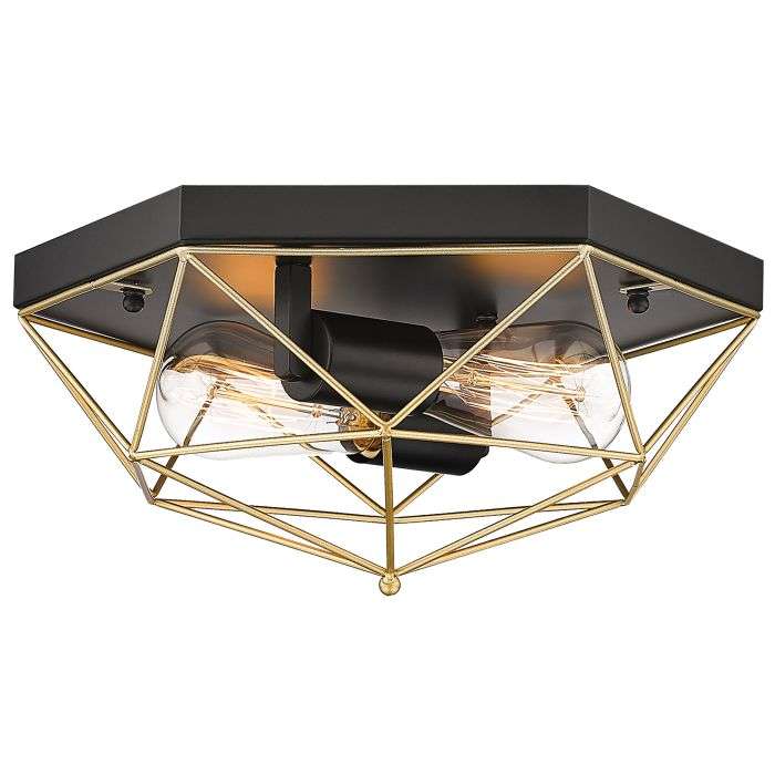 Bright Star Black & Gold Wire Ceiling Light 340mm