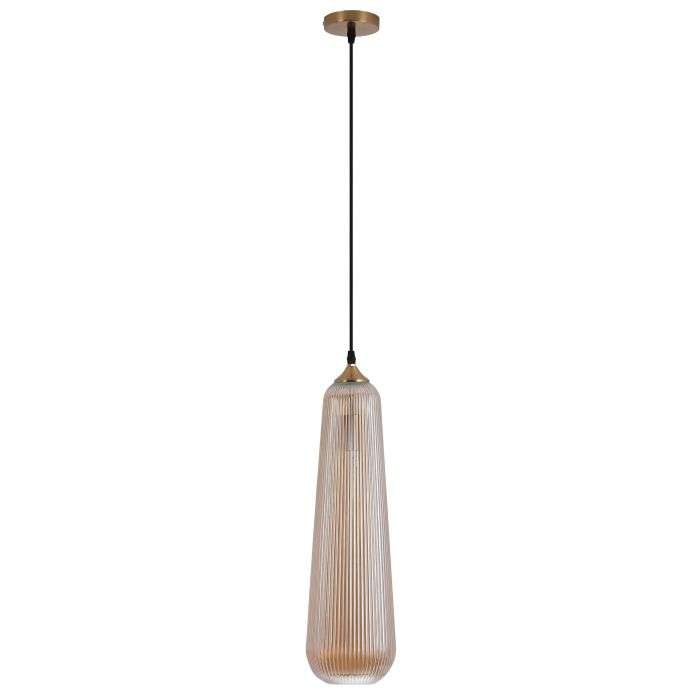 Bright star Amber Glass Pendant 140mm