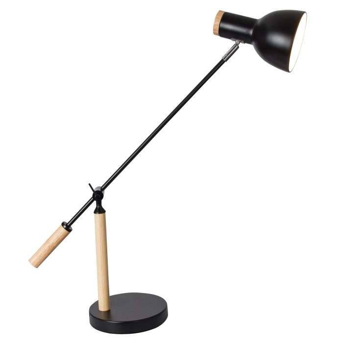 Bright Star Black & Wood Table Light