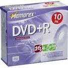 Memorex 864171-10C 16X Lightscribe DVD+R 4.7GB - Slim JC 10 pack