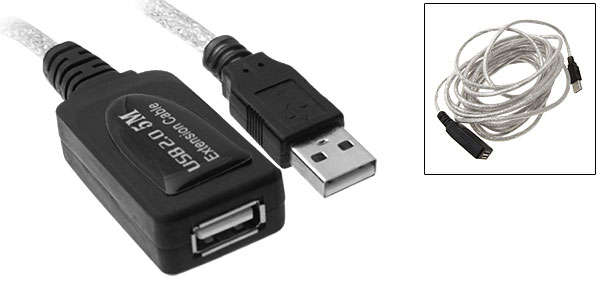 5M 16 Foot Male to Female Active USB 2.0 Extension Cable - Click Image to Close