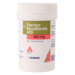 SANDOZ-BEZAFIBRATE 400MG 30 TABLETS