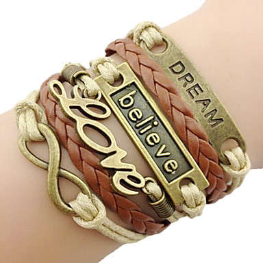 Infinity leather charm bracelets special, Handmade Bracelets. LOVE Classic