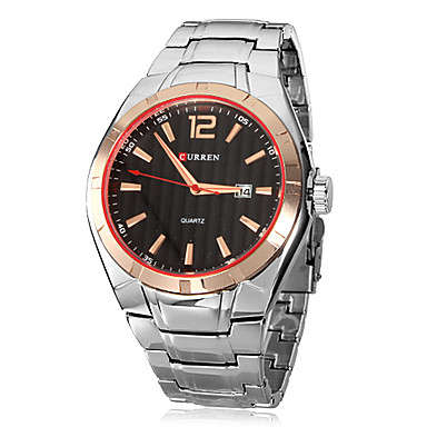 CURREN®Men¿s Calendar Function Round Dial Steel Band Quartz Analog Wrist Watch