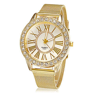 Women's Fashion Diamante Watch - Golden Band