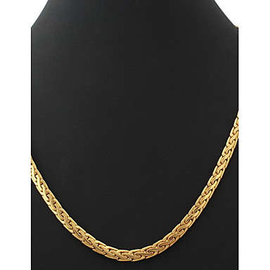 U7 High Quality 18K Chunky Gold Filled Figaro Chain Necklace for Men 6MM 22Inches 55CM