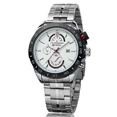 CURREN® Men's Racing Style Dress Watch Japanese Quartz Stainless Steel Strap