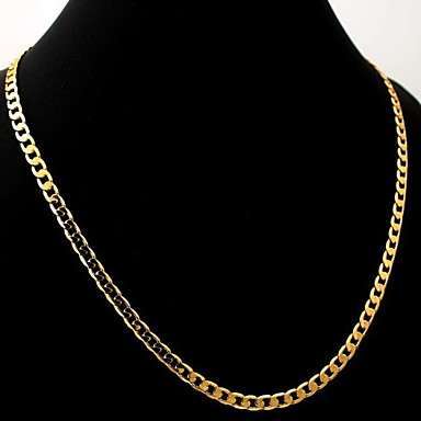 U7ÃÂ® 18K Chunky Gold Filled Necklace Figaro Chain High Quality Franco Chain for Men 5MM 55
