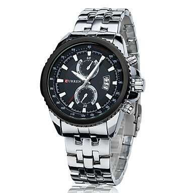 CURREN Men's Fashion Dress Watch Japanese Quartz Calendar Stainless Stee