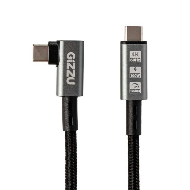 GIZZU 100W 10GBPS TYPE-C ANGLED 1M CABLE | GCPCC10010G90-01