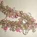 A beautiful combination of authentic pink, lavender and white freshwater pearls, swarovski crystal and rose quartz