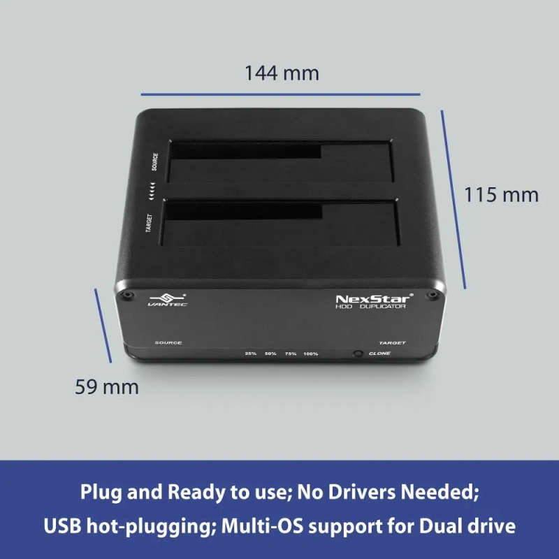 NexStar JX; USB 3.2 Gen1; Dual Bay Dock for SATA Drive with Clone Function