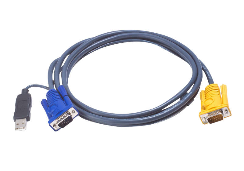 Aten 5M Usb Kvm Cable With 3-In-1 Sphd And Built-In Ps 2 To Usb Converter - Efficient Connectivit...