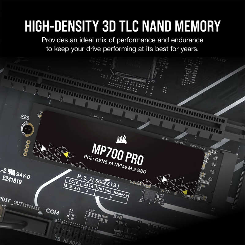 Corsair MP700 PRO 1TB M.2 NVMe PCIe Gen. 5 x4 SSD (no heatsink).