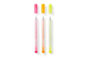 Cricut 3 Glitter Gel Pens (0.8 Mm) In Neon Pink; Neon Orange; Neon Yellow; Embellish Projects Wit...
