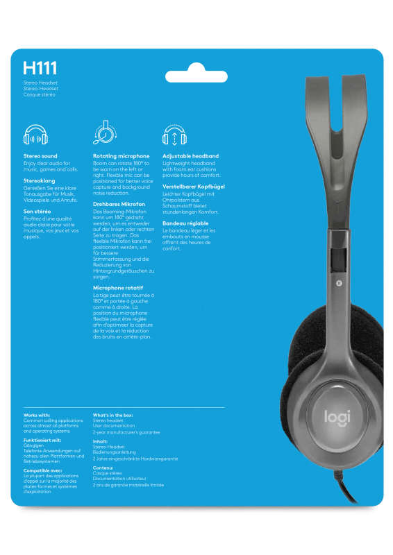 Logitech H111 Stereo headset with noise
