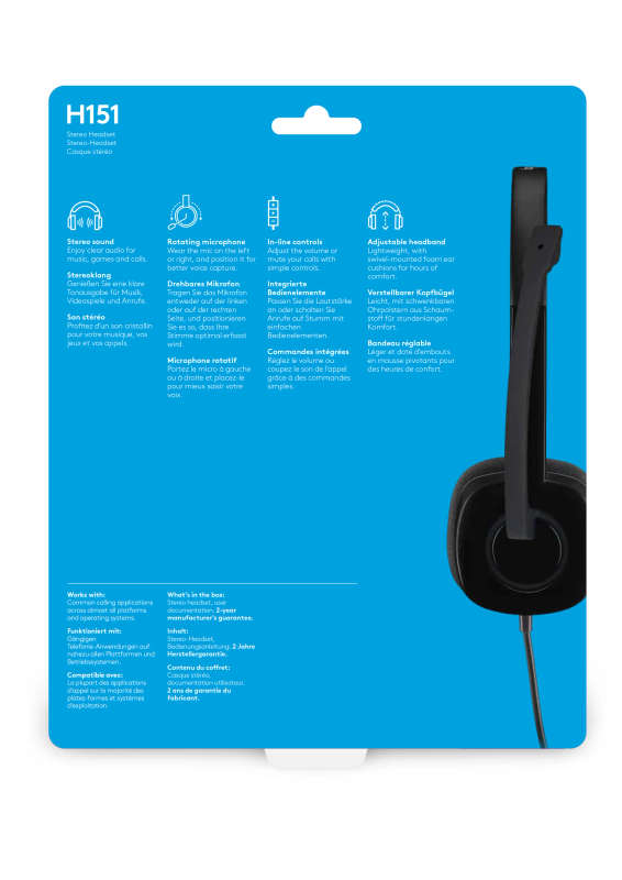 Logitech H151 Stereo Light weight and adjustable headset