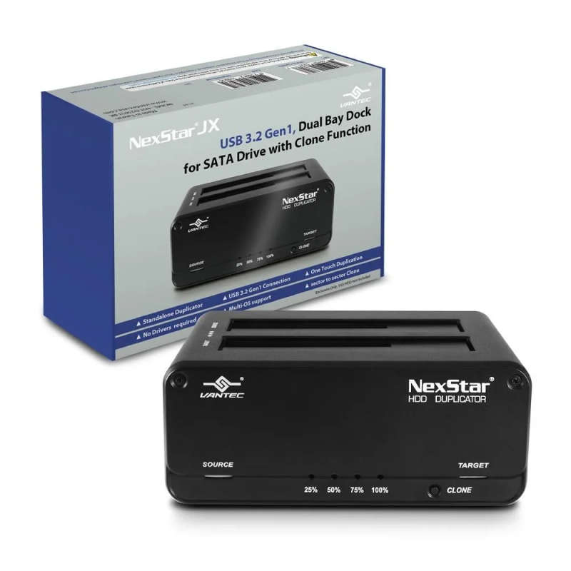 NexStar JX; USB 3.2 Gen1; Dual Bay Dock for SATA Drive with Clone Function