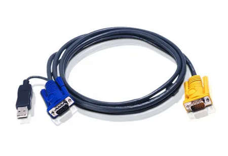 Aten 5M Usb Kvm Cable With 3-In-1 Sphd And Built-In Ps 2 To Usb Converter - Efficient Connectivit...