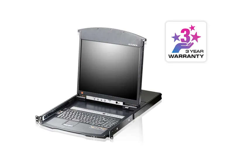 8-Port 17'' Dual Rail Lcd Ip Cat5 Kvm - D.Rail Lcd Kvm Ip Sw. W (Uskb Spkb) W (Us Eu) Cord