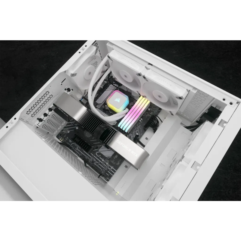 CORSAIR iCUE H100i ELITE RGB 240mm Liquid CPU Cooler - White.