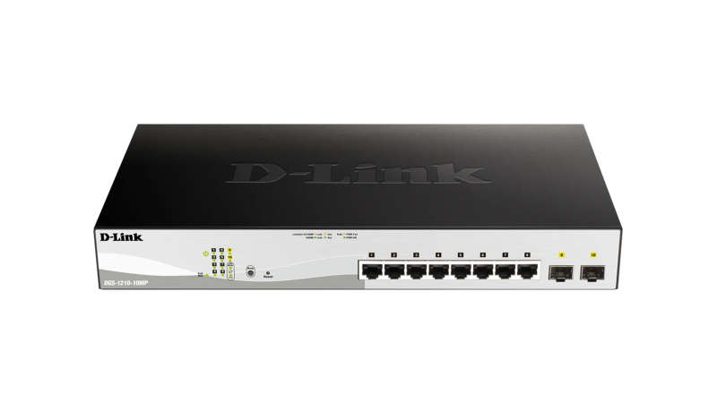 D-Link Consumer D-Link 8-Ports 10 100 1000Base-T Poe Smart Switch Plus 2 Sfp Ports - 130W Poe Budget