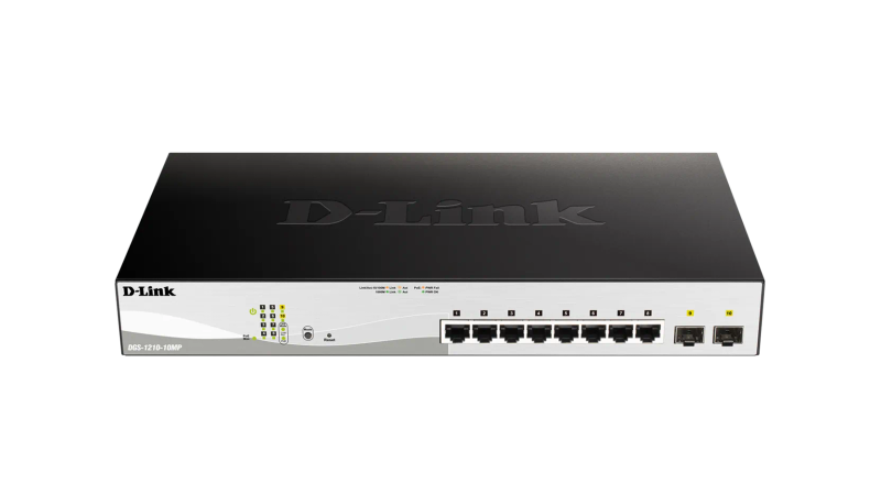 D-Link Consumer D-Link 8-Ports 10 100 1000Base-T Poe Smart Switch Plus 2 Sfp Ports - 130W Poe Budget